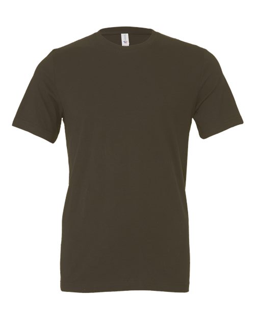 BELLA + CANVAS Jersey Tee 3001 Army Custom Embroidered Business Logo