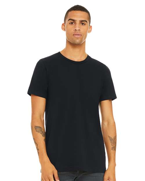 BELLA + CANVAS Jersey Tee 3001 Vintage Black Custom Embroidered Business Logo