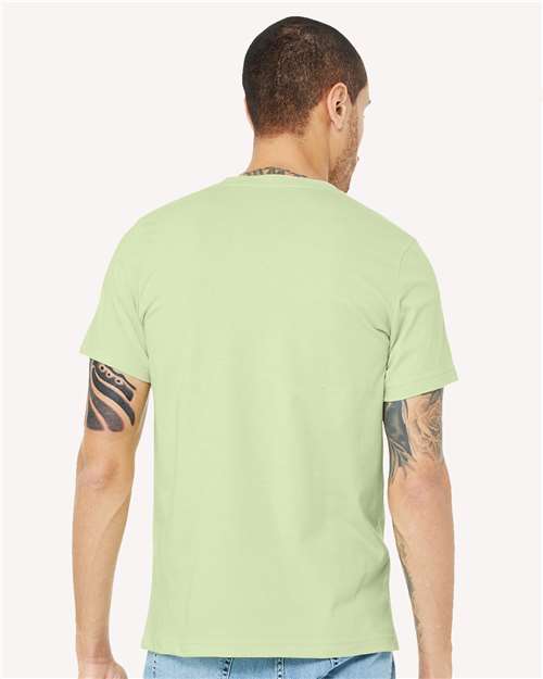 BELLA + CANVAS Jersey Tee 3001 Spring Green Custom Embroidered Business Logo