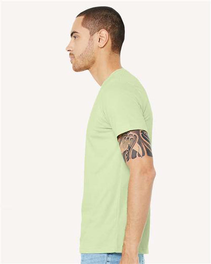 BELLA + CANVAS Jersey Tee 3001 Spring Green Custom Embroidered Business Logo