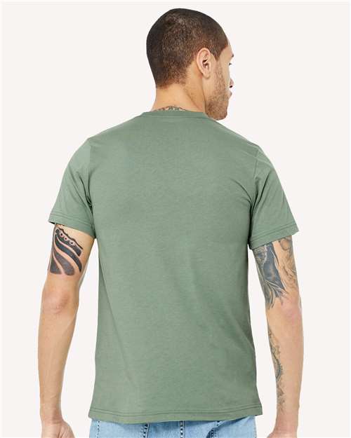 BELLA + CANVAS Jersey Tee 3001 Sage Custom Embroidered Business Logo