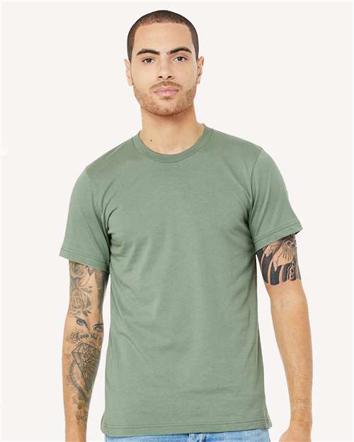 BELLA + CANVAS Jersey Tee 3001 Sage Custom Embroidered Business Logo