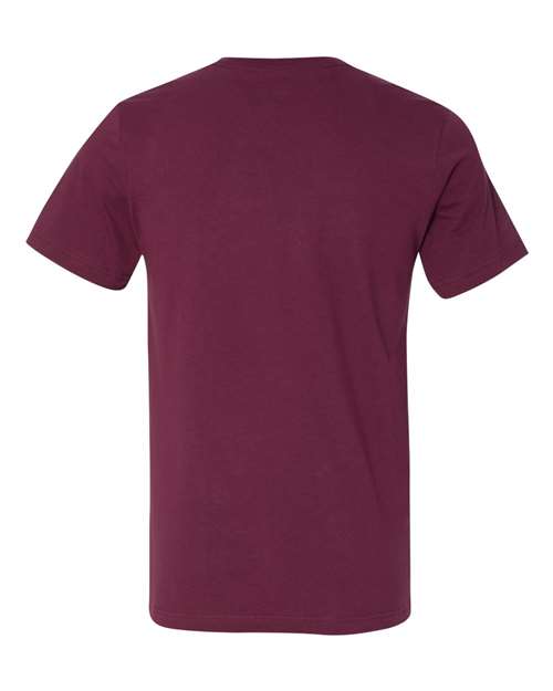 BELLA + CANVAS Jersey V-Neck Tee 3005 Maroon Custom Embroidered Business Logo