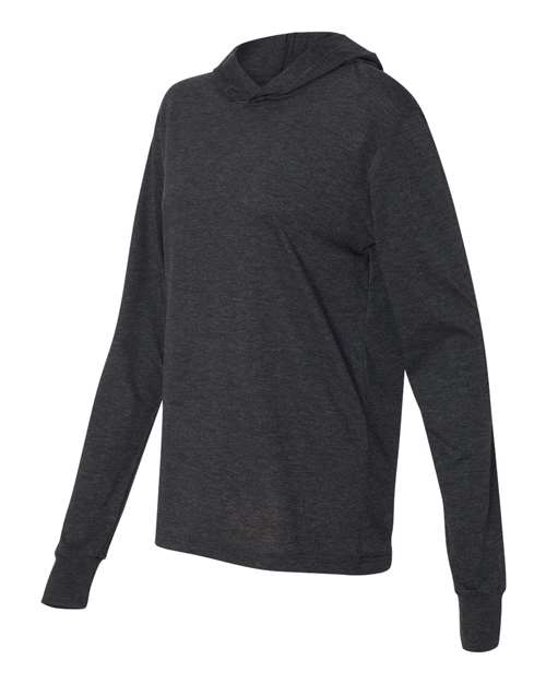 BELLA + CANVAS Jersey Hooded Long Sleeve Tee 3512 Custom Embroidered Business Logo