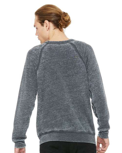 BELLA + CANVAS Sponge Fleece Raglan Crewneck Sweatshirt 3901 Grey Acid Wash