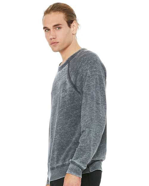 BELLA + CANVAS Sponge Fleece Raglan Crewneck Sweatshirt 3901 Grey Acid Wash
