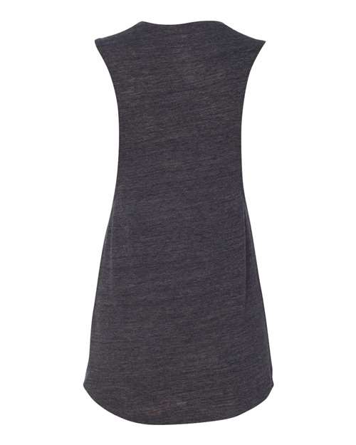BELLA + CANVAS Women's Flowy Scoop Muscle Tank 8803 Charcoal Black Slub
