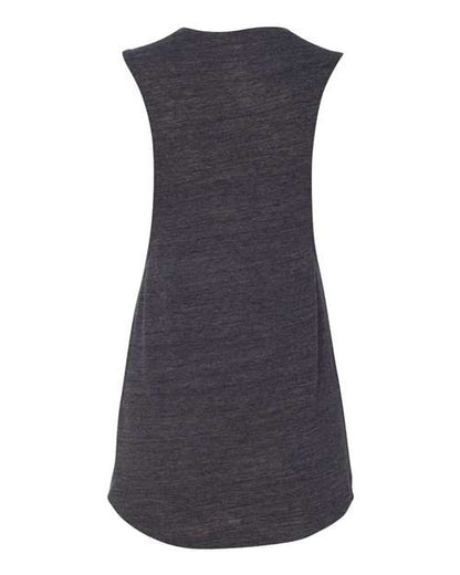 BELLA + CANVAS Women's Flowy Scoop Muscle Tank 8803 Charcoal Black Slub