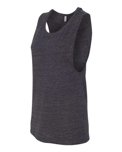 BELLA + CANVAS Women's Flowy Scoop Muscle Tank 8803 Charcoal Black Slub
