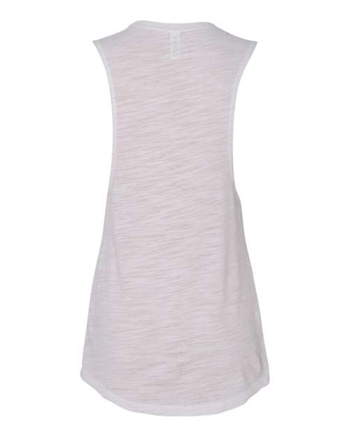 BELLA + CANVAS Women's Flowy Scoop Muscle Tank 8803 White Slub