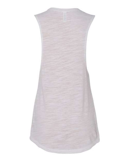BELLA + CANVAS Women's Flowy Scoop Muscle Tank 8803 White Slub