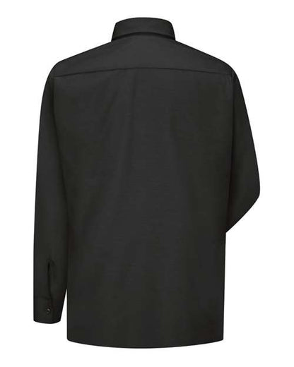 Custom EmbroideredRed Kap Men's Ripstop Long Sleeve Shirt 3619 Black