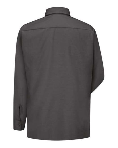 Custom EmbroideredRed Kap Men's Ripstop Long Sleeve Shirt 3619 Charcoal