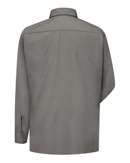 Custom EmbroideredRed Kap Men's Ripstop Long Sleeve Shirt 3619 GY-Grey