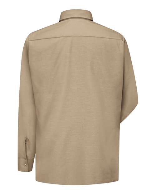 Custom EmbroideredRed Kap Men's Ripstop Long Sleeve Shirt 3619 Khaki