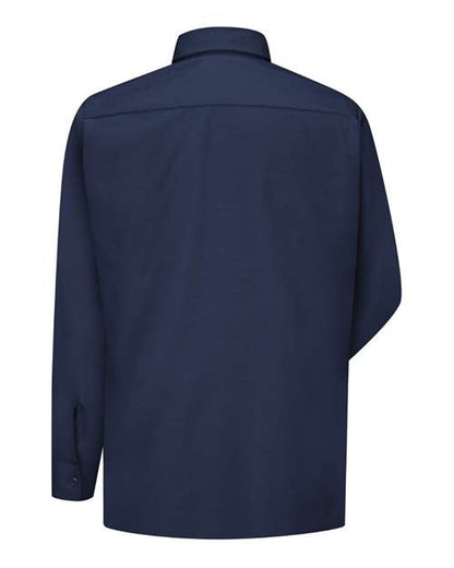 Custom EmbroideredRed Kap Men's Ripstop Long Sleeve Shirt 3619 Navy