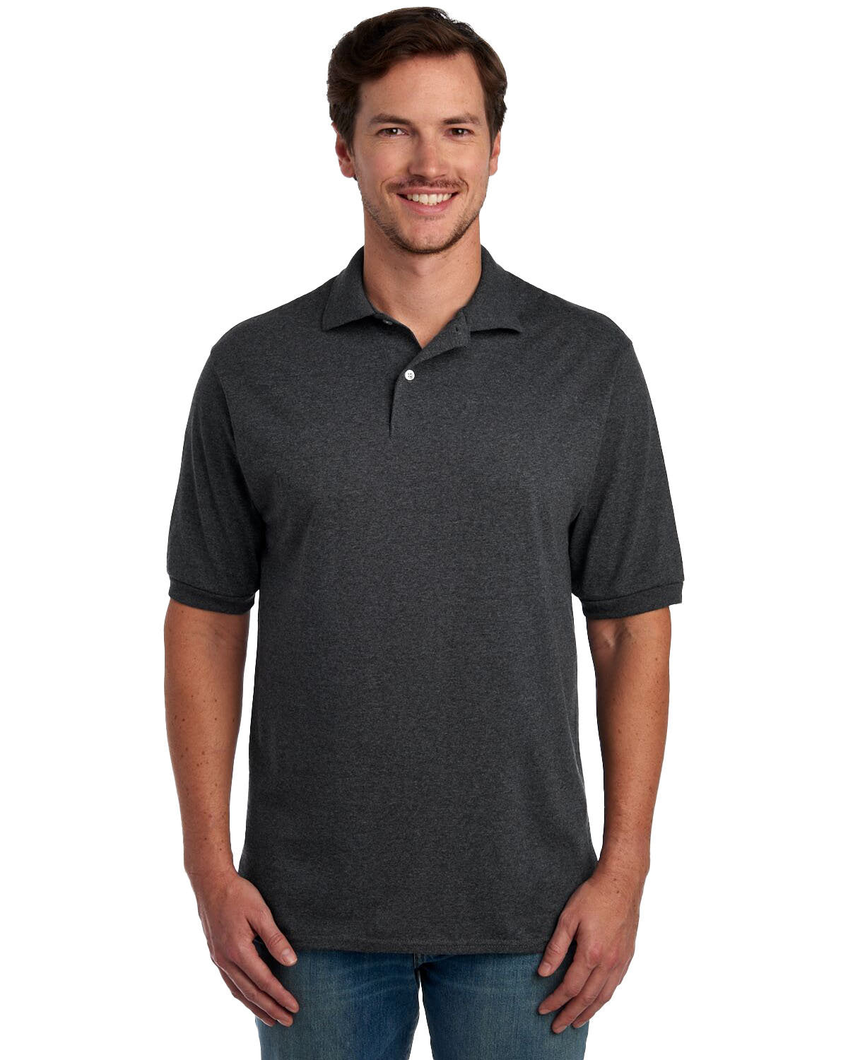 Jerzees Adult SpotShield™ Jersey Polo 437 BLACK HEATHER