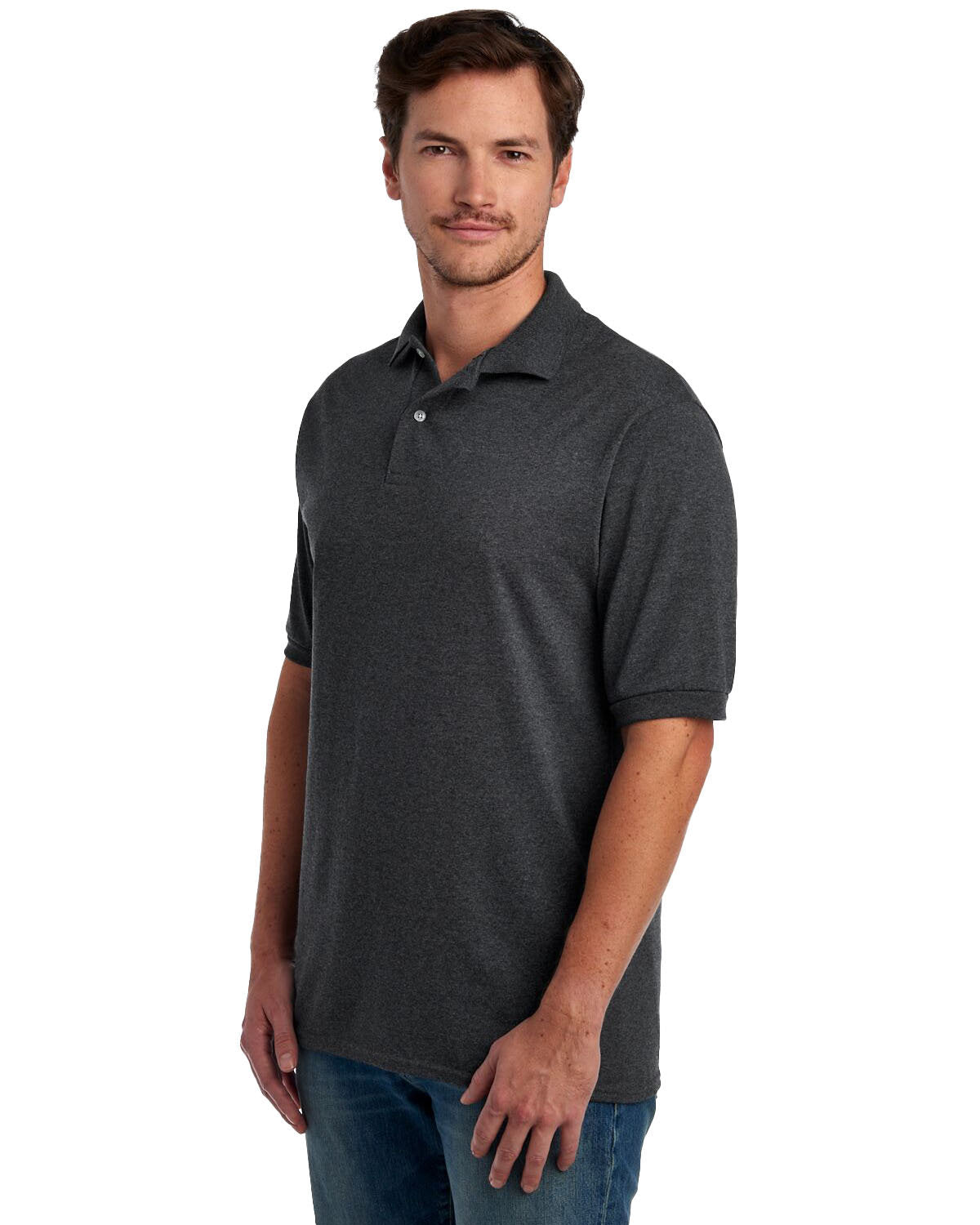 Jerzees Adult SpotShield™ Jersey Polo 437 BLACK HEATHER