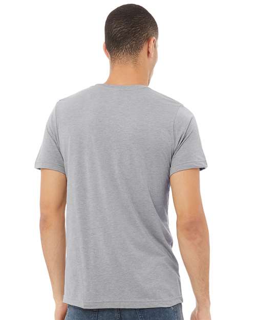 BELLA + CANVAS Triblend Tee 3413 Athletic Grey Triblend Custom Embroidered Business Logo