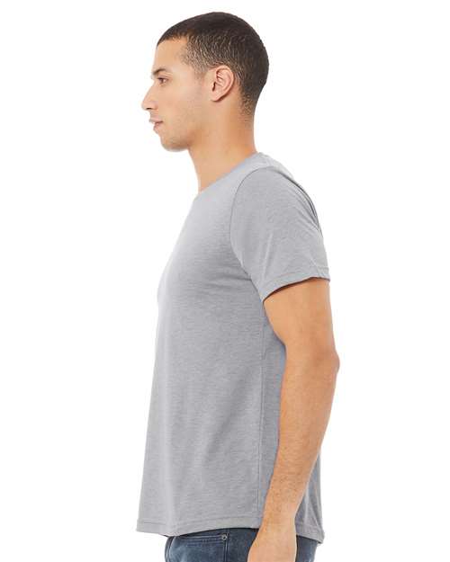 BELLA + CANVAS Triblend Tee 3413 Athletic Grey Triblend Custom Embroidered Business Logo