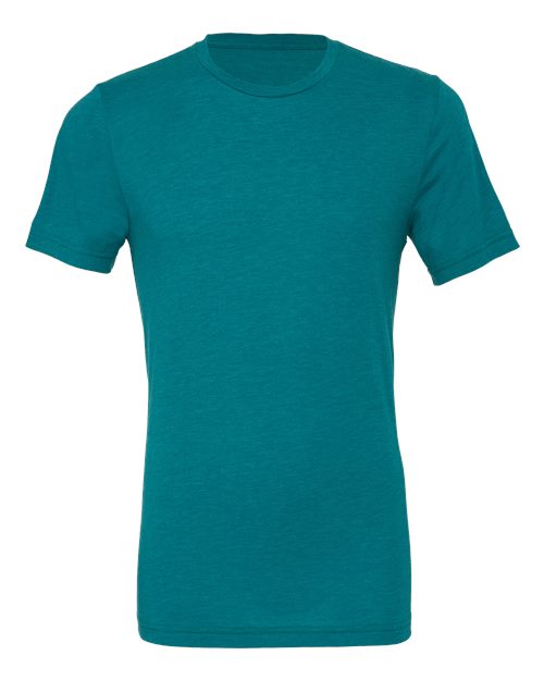 BELLA + CANVAS Triblend Tee 3413 Teal Triblend Custom Embroidered Business Logo