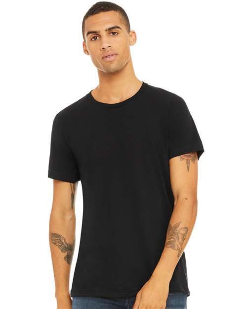 BELLA + CANVAS Triblend Tee 3413 Solid Asphalt Triblend Custom Embroidered Business Logo
