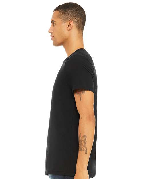 BELLA + CANVAS Triblend Tee 3413 Solid Black Triblend Custom Embroidered Business Logo