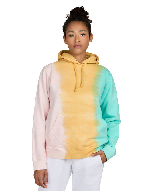 US Blanks Unisex USA Made Rainbow Tie-Dye Hooded Sweatshirt 4412RB