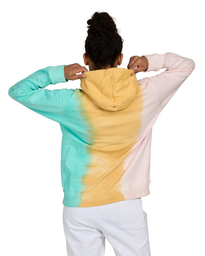 US Blanks Unisex USA Made Rainbow Tie-Dye Hooded Sweatshirt 4412RB