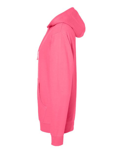 Independent Trading Co. Midweight Hooded Sweatshirt SS4500 Neon Pink Custom Embroidered Business Logo