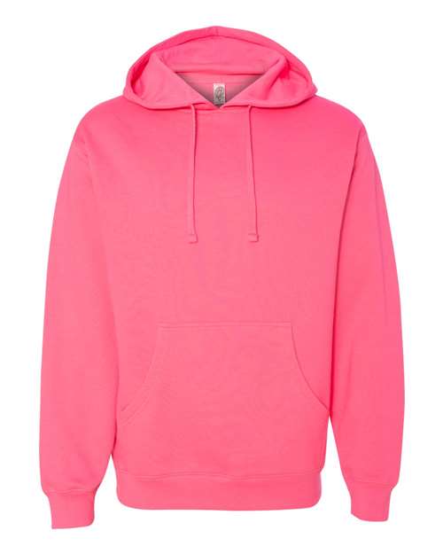 Independent Trading Co. Midweight Hooded Sweatshirt SS4500 Neon Pink Custom Embroidered Business Logo