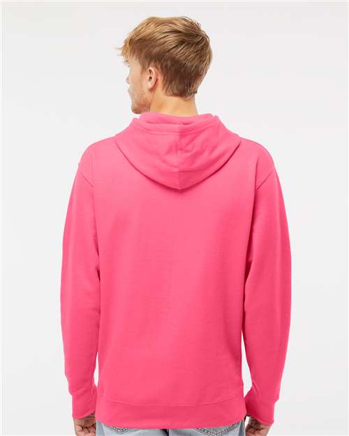 Independent Trading Co. Midweight Hooded Sweatshirt SS4500 Neon Pink Custom Embroidered Business Logo