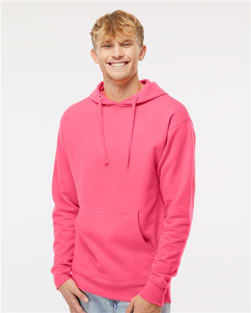 Custom Embroidered  Independent Trading Co. Midweight Hooded Sweatshirt SS4500 Neon Pink