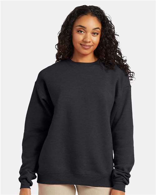 Custom Embroidered  Hanes Ecosmart® Crewneck Sweatshirt P160 Charcoal Heather