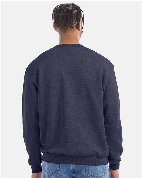 Champion Powerblend® Crewneck Sweatshirt S600 Navy Heather Custom Embroidered Business Logo