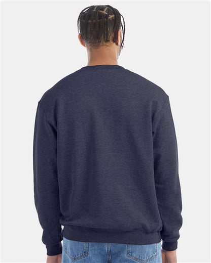Champion Powerblend® Crewneck Sweatshirt S600 Navy Heather Custom Embroidered Business Logo