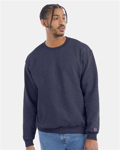 Custom Embroidered  Champion Powerblend® Crewneck Sweatshirt S600 Navy Heather
