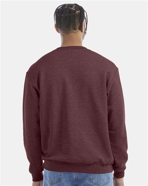 Champion Powerblend® Crewneck Sweatshirt S600 Maroon Heather Custom Embroidered Business Logo