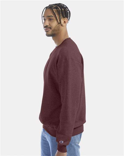 Champion Powerblend® Crewneck Sweatshirt S600 Maroon Heather Custom Embroidered Business Logo