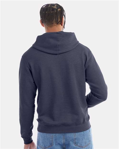 Champion Powerblend® Hooded Sweatshirt S700 Navy Heather Custom Embroidered Business Logo