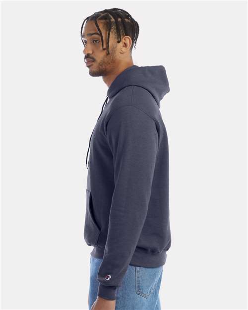 Champion Powerblend® Hooded Sweatshirt S700 Navy Heather Custom Embroidered Business Logo
