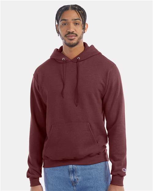 Champion Powerblend® Hooded Sweatshirt S700 Maroon Custom Embroidered Business Logo