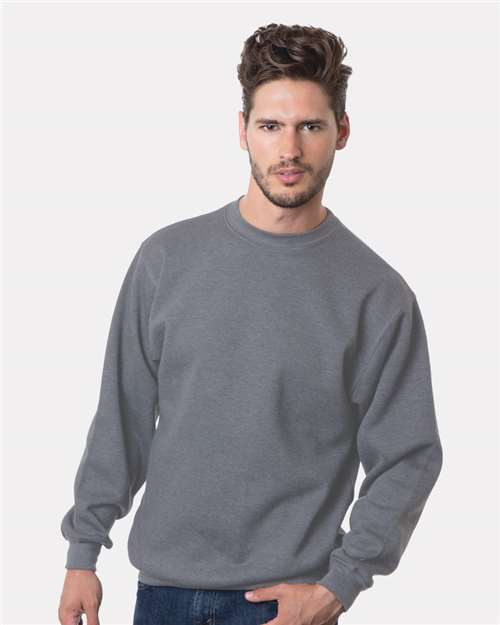 Custom Embroidered  Bayside USA-Made Crewneck Sweatshirt 1102 Charcoal