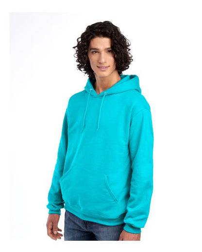 JERZEES NuBlend® Hooded Sweatshirt 996MR California Blue Custom Embroidered Business Logo