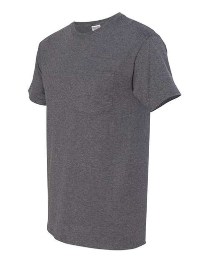 JERZEES Dri-Power® 50/50 Pocket T-Shirt 29MPR Black Custom Embroidered Business Logo