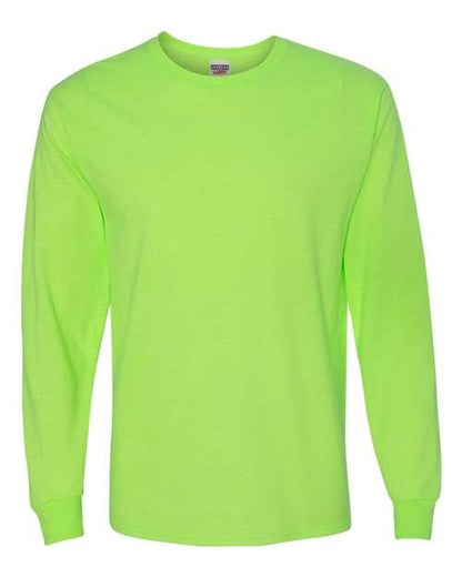 JERZEES Dri-Power® Long Sleeve 50/50 T-Shirt 29LSR Maroon Custom Embroidered Business Logo