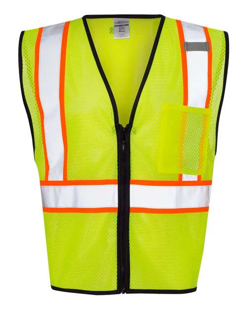 Kishigo Economy Contrasting Vest with Zippered Front 1527-1528