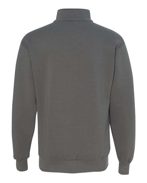 Custom EmbroideredBayside Unisex USA-Made Quarter-Zip Sweatshirt 3867 Charcoal