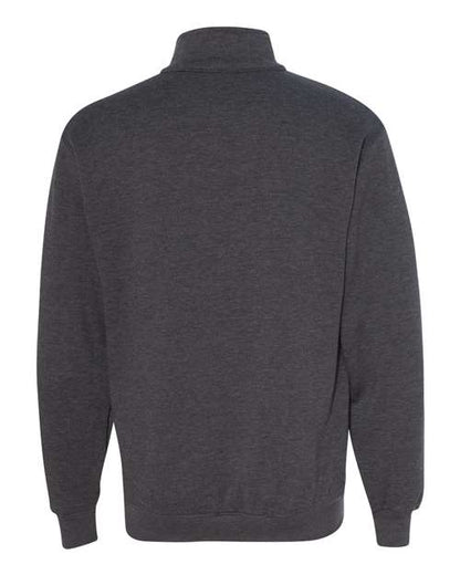 Custom EmbroideredBayside Unisex USA-Made Quarter-Zip Sweatshirt 3867 Charcoal Heather
