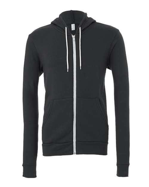 BELLA + CANVAS Sponge Fleece Full-Zip Hoodie 3739 Dark Grey
